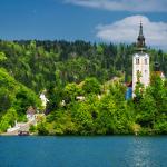 Church and castle, Bled Lake